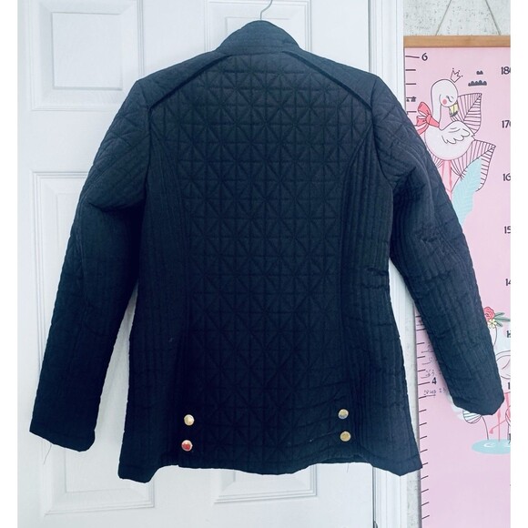 Ellen Tracy Quilted Jacket Black Zipped Medium Winter Spring Fall - Picture 10 of 11